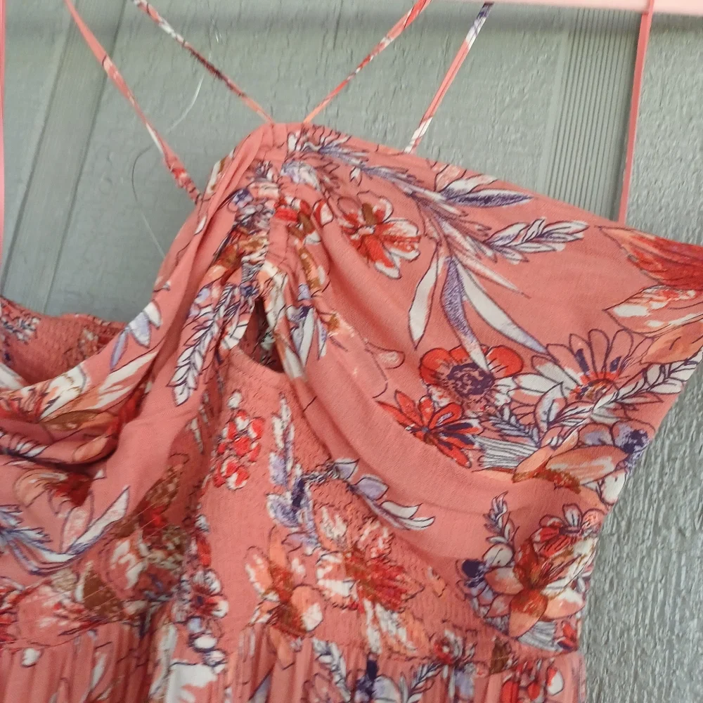 Free People One Step Ahead Maxi Dress Size Women M Floral Smocked Viscose Boho
